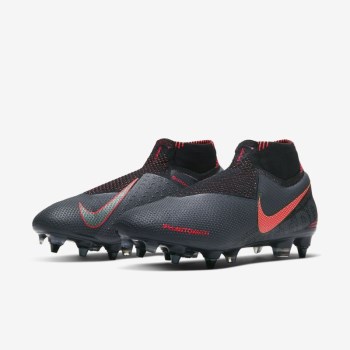 Nike Phantom Vision Elite Dynamic Fit Anti-Clog SG-PRO - Női Focicipő - Sötét Szürke/Fekete/Világos